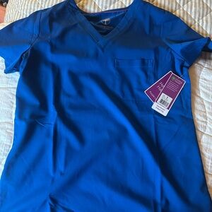 Healing Hands Royal Blue V-Neck Scrub Top